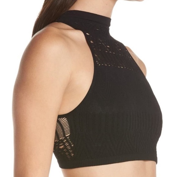 Free People So Bright Seamless Brami Top Black M/L - Picture 3 of 12